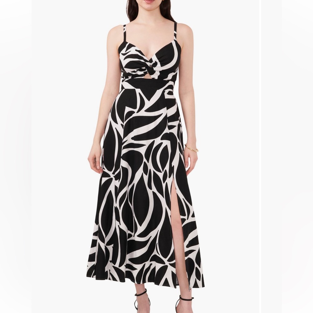 Elegant Black and White Patterned dress